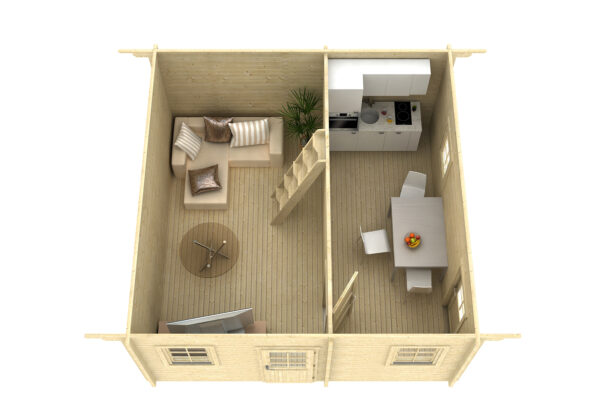 Log house Andorra 50m2 with a sleeping loft - Image 3