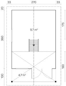 Garden house Bunkie with a sleeping loft, door and windows with a glazed unit - Image 3