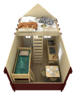 Casa de jardim Bunkie com um sótão para dormir, porta e janelas com uma unidade envidraçada - Image 2