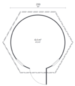 Püstine tünnisaun Tornio Ø 240 cm - Image 4