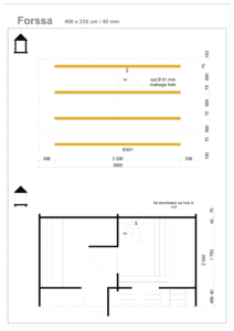 Sauna ovale Forssa con 2 locali 400 x 235 cm - immagine 4