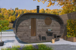 Sauna ovale Forssa con 2 locali 400 x 235 cm - immagine 2