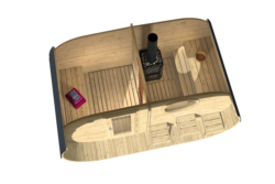 Sauna ovale Forssa con 2 locali 400 x 235 cm - immagine 3