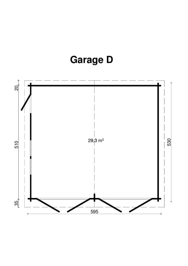 Timber garage D for two cars, 40 mm - Image 3