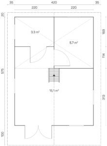 Garden house Gotland F 70 mm with a sleeping loft - Image 2
