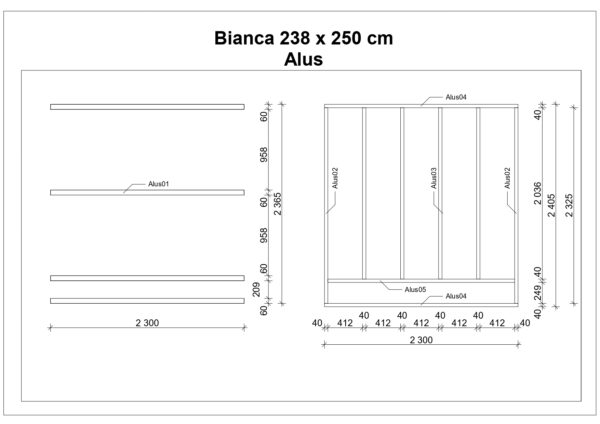 Cabine de sauna Bianca avec 1 piÃƒÂ¨ce 238 x 250 cm – Image 3