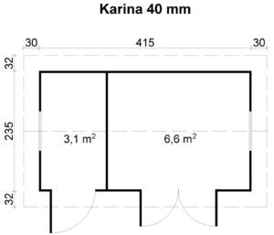 Prefabricated garden shed Karina, windows with a glazed unit - Image 2