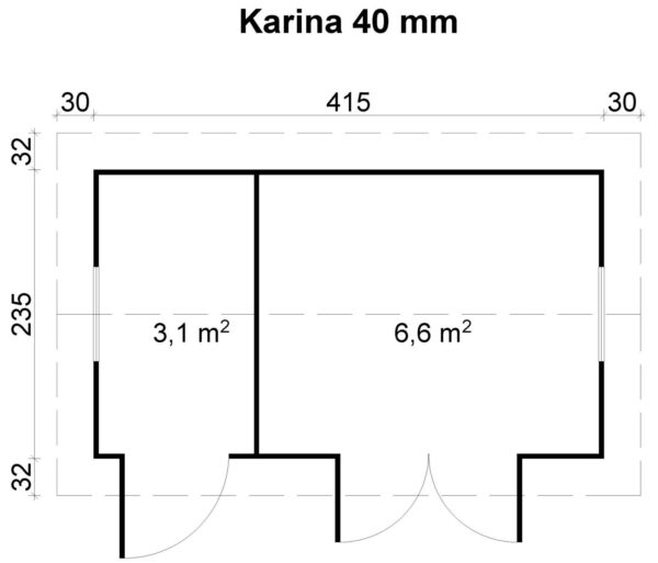 Prefabricated garden shed Karina, windows with a glazed unit - Image 2