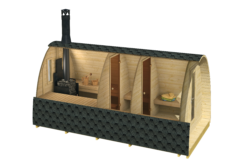 Saunový domček Lars s 3 miestnosťami 238 x 477 cm