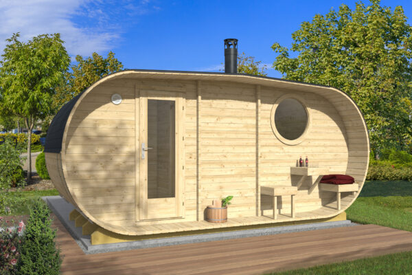Sauna ovale Lohja avec 3 piÃƒÂ¨ces 500 x 235 cm – Image 1