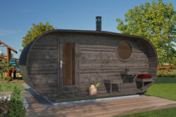 Sauna ovale Lohja avec 3 pièces 500 x 235 cm – Image 3