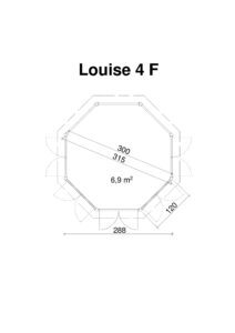 Garden gazebo Louise 4F, door and windows with a glazed unit - Image 2