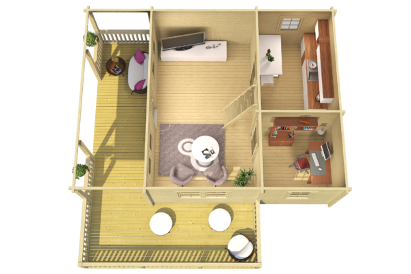 Log house Mantova 69 m2 with a sleeping loft - Image 3