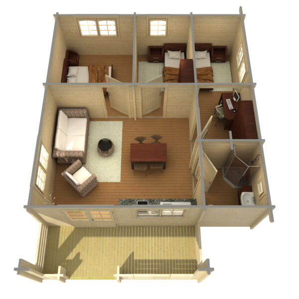 Srubový domek Manzanares 66 m2 - Obrázek 3