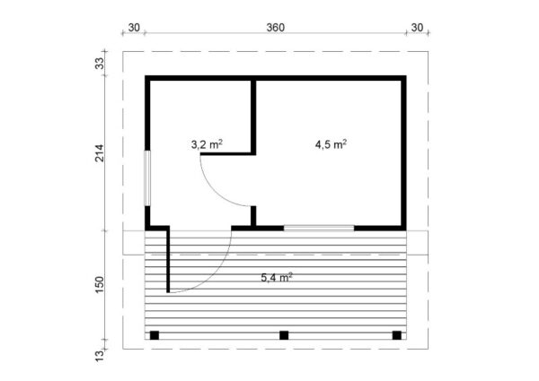 Prefabricated sauna Moderni 12 with a terrace and rest room - Image 3