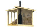 Sauna pré-fabricada Moderni 12 com terraço e sala de descanso - Image 2