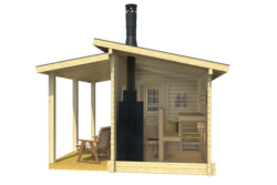 Prefabricated sauna Moderni 12 with a terrace and rest room - Image 2