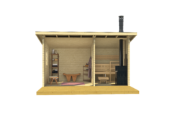 Prefabricated sauna Moderni 15 with a terrace and rest room - Image 3