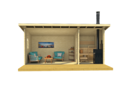 Prefabricated sauna Moderni 19 with a terrace and rest room - Image 2