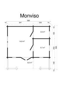 Srubový domek Monviso 33 m2 - Obrázek 4