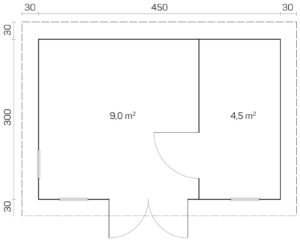 Aiamaja Oriental 5, uks ja aknad klaaspaketiga - Image 3