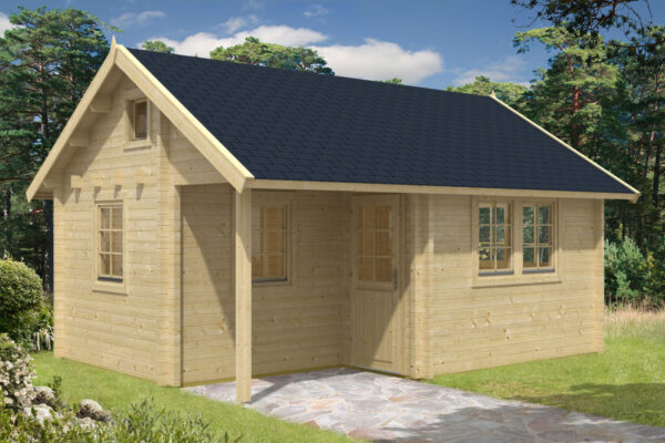 Gartenhaus Pertti 70 mm mit Schlafboden – Bild 1