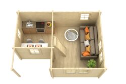 Gartenhaus Pertti 70 mm mit Schlafboden – Bild 2