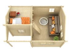 Gartenhaus Pertti 70 mm mit Schlafboden – Bild 3