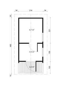 Prefabricated sauna Piha-Tuuri 10 with a terrace and rest room - Image 2
