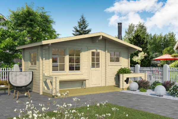 Sauna préfabriqué Piha-Tuuri 19 avec terrasse – Image 1
