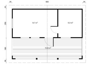 Fertigsauna Piha-Tuuri 25 mit Terrasse – Bild 2