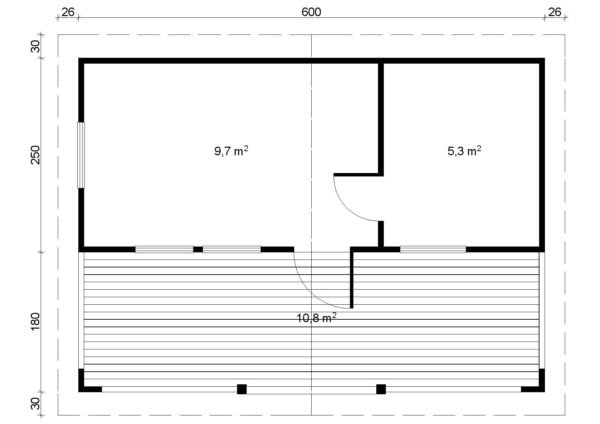 Fertigsauna Piha-Tuuri 25 mit Terrasse – Bild 2