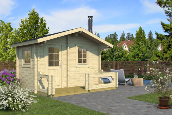 Prefabricated sauna Piha-Tuuri 12 with a terrace - Image 1