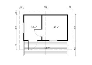 Prefabricated sauna Piha-Tuuri 12 with a terrace - Image 2