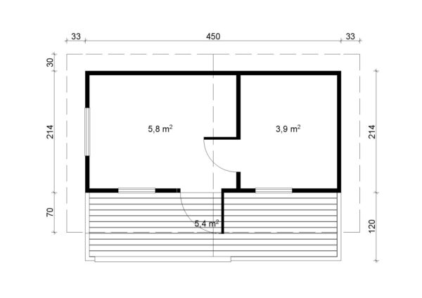 Prefabricated sauna Piha-Tuuri 15 with a terrace - Image 2
