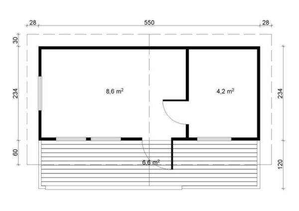 Sauna préfabriqué Piha-Tuuri 19 avec terrasse – Image 2