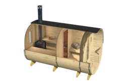 Barrel sauna Pori Ø 240 x 400 cm - Image 4