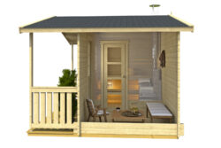 Prefabricated sauna Hannu with a terrace and rest room - Image 2