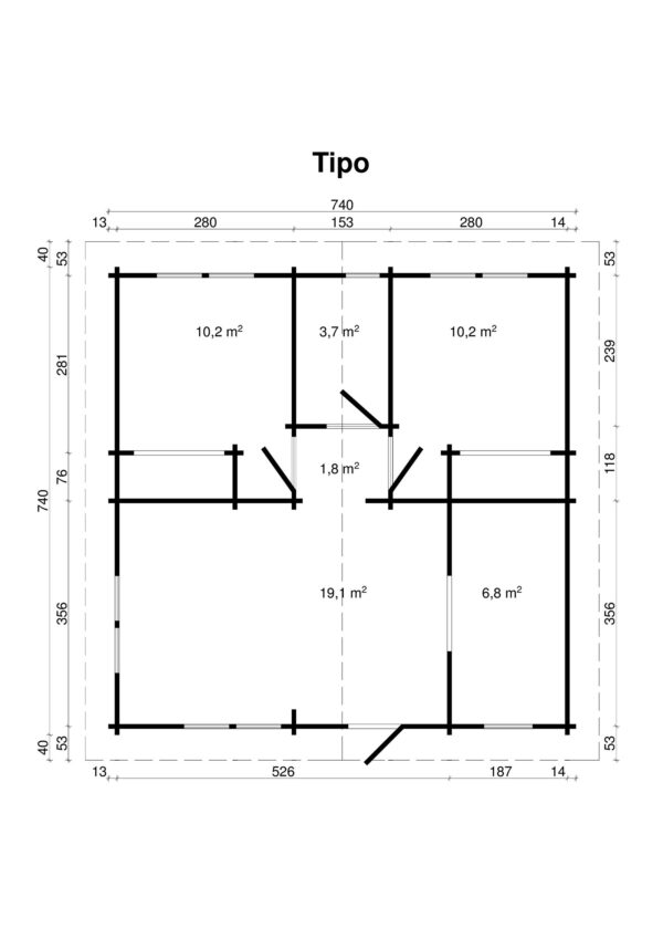 Baita Tipo 51,8 m2 - immagine 3