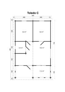 Chalet en madriers Toledo C 58 m2 – Image 3