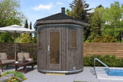 Sauna a botte verticale Tornio Ø 240 cm - immagine 2