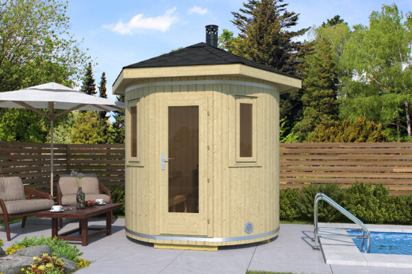 Vertikální sudová sauna Tornio Ø 240 cm - Obrázek 1
