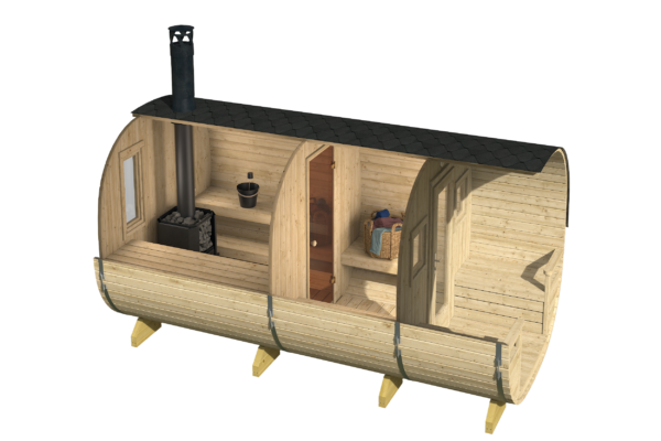 Barrel sauna Turku ÃƒËœ 240 x 447 cm - Image 4