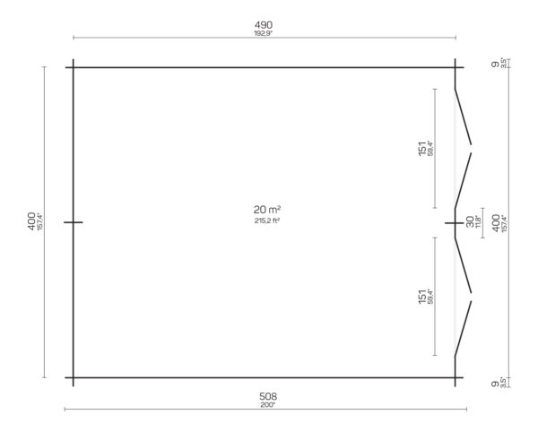 Dřevěná kůlna Daisy 20m2 - Obrázek 3