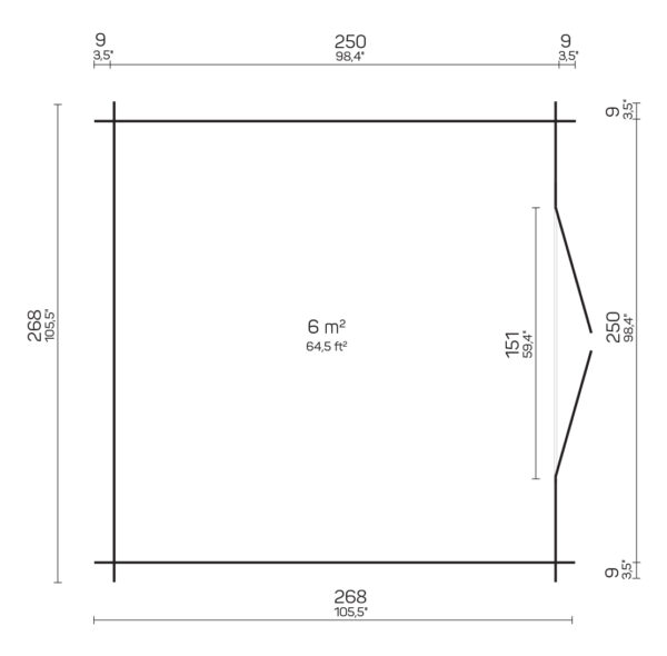 Capannone in legno Daisy 6m2 - immagine 3