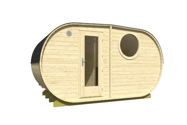 Sauna oval Hanko com 2 salas 400 x 235 cm - Image 2