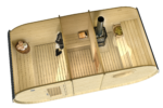 Sauna ovale Loviisa avec 3 salles 500 x 235 cm – Image 2